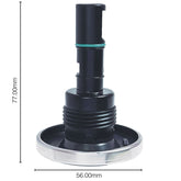 Fixed Jet Small/2 Inch for Bellagio Tubs Bari, Venezia, Arum C - 3 Brow design, Grey/Silver